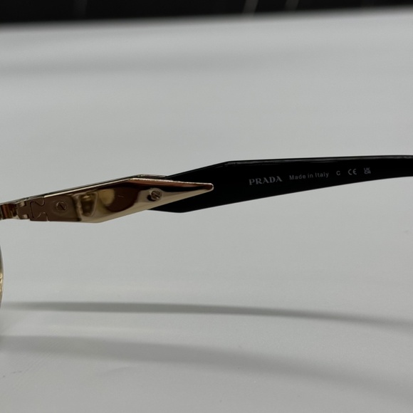 Prada Gold and Gray Oval Sunglasses - Picture 10 of 10